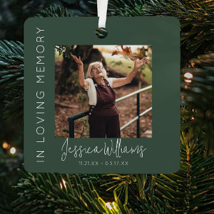 In Loving Memory   5 Photo Collage   Memorial Metal Ornament