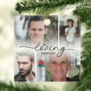 In Loving Memory 5 Photo Personalized Christmas Ceramic Ornament
