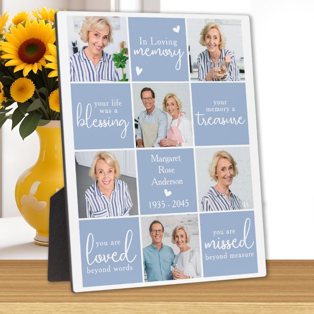 In Loving Memory 6 Photo Collage Custom Memorial Plaque (Creator Uploaded)