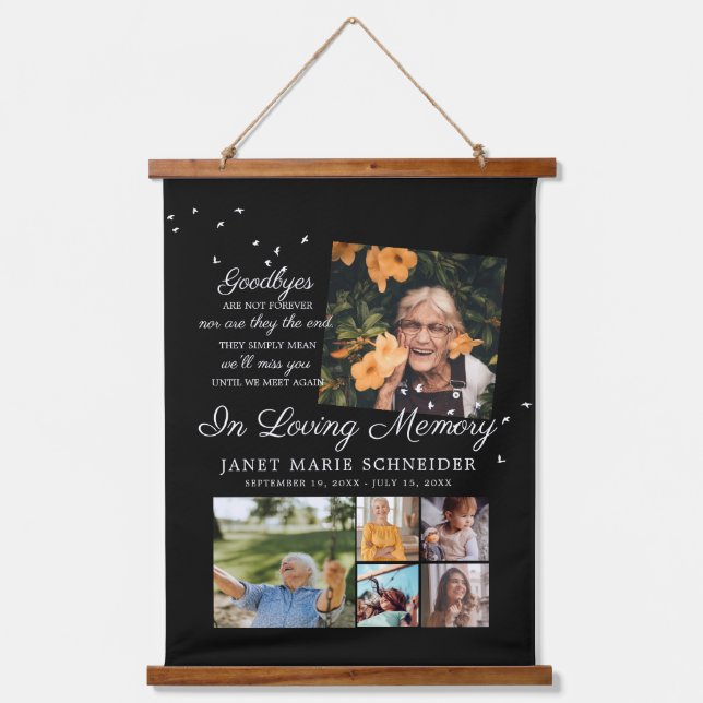 In Loving Memory | 6 Photo Collage Funeral Hanging Tapestry (Front)