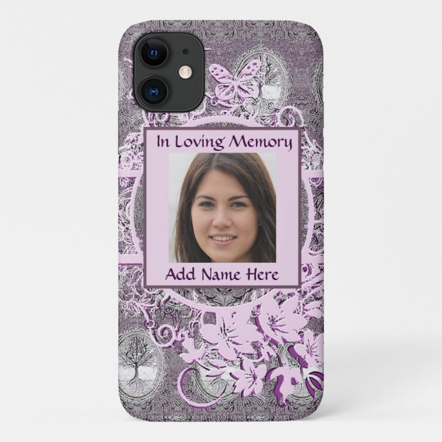 In Loving Memory Add Photo Keepsake Case-Mate iPhone Case (Back)