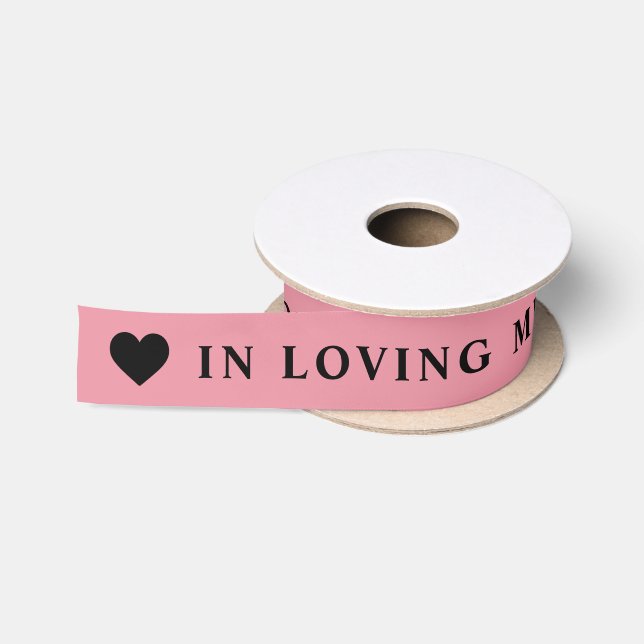 In Loving Memory | Baby Pink Ribbon Satin Ribbon (Spool)