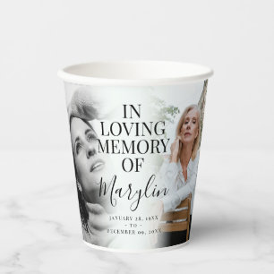 In Loving Memory Before & After Photo Sympathy Paper Cups
