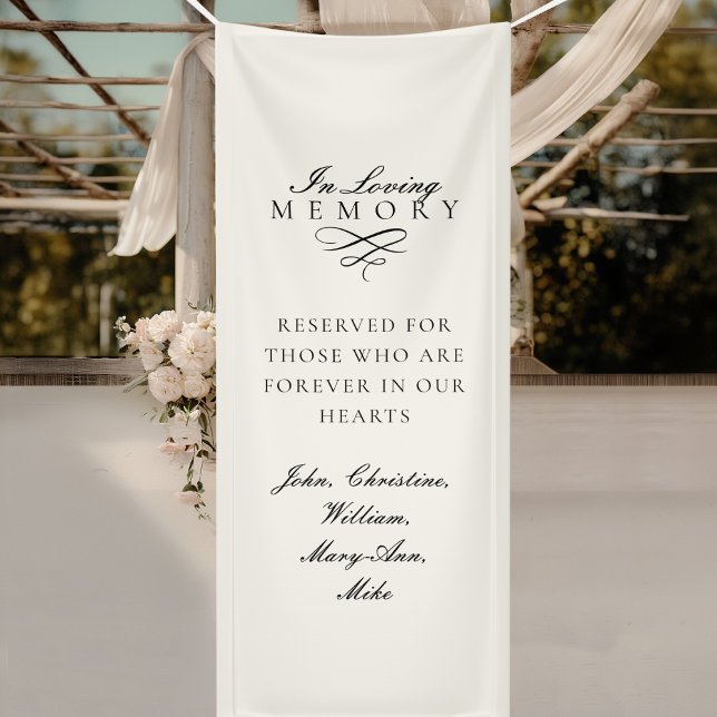 In Loving Memory! Beige Wedding Memorial Banner (In Loving Memory! Beige Custom Wedding Memorial Banner)