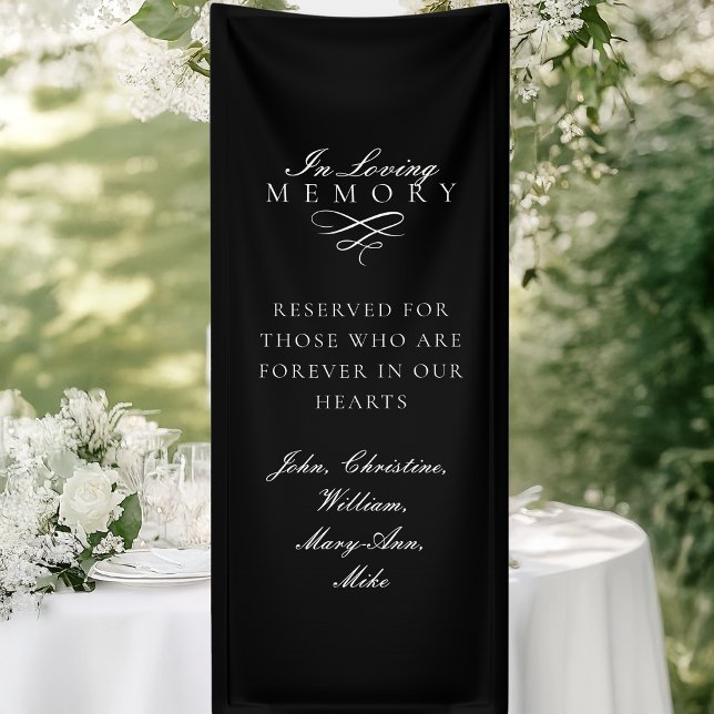 In Loving Memory! Black Wedding Memorial Banner (In Loving Memory! Custom Black Wedding Memorial Banner)