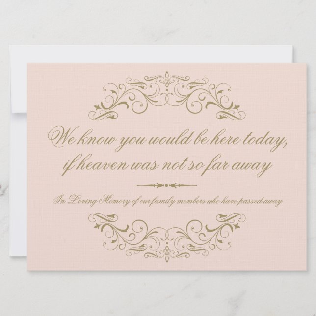In Loving Memory Blush Antique Flourish Wedding (Front)