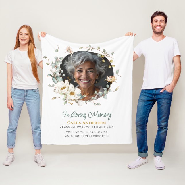 In Loving Memory Botanical Fleece Blanket (In Situ)