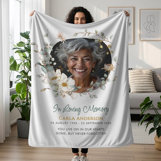 In Loving Memory Botanical Fleece Blanket (Creator Uploaded)