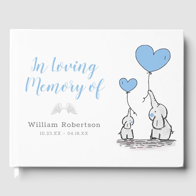 In Loving Memory | Boy Funeral Memorial Guest Book (Front)