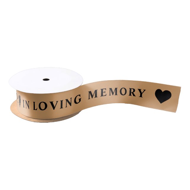 In Loving Memory | Bronze Ribbon Satin Ribbon (Spool)