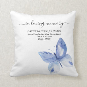 In Loving Memory Butterfly Photo Tribute Throw Pillow