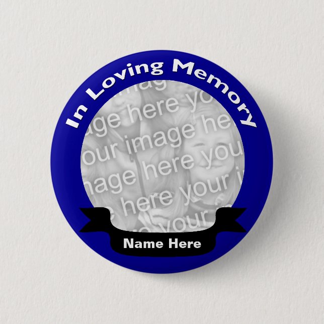 In Loving Memory Button / Blue (Front)