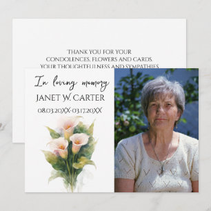 In Loving Memory Calla Lily Floral Funeral Invitation