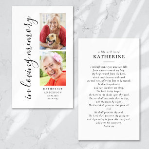In Loving Memory Calligraphy 2 Photo Prayer Card