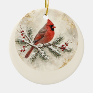 In Loving Memory Cardinal Personalized Christmas Ceramic Ornament