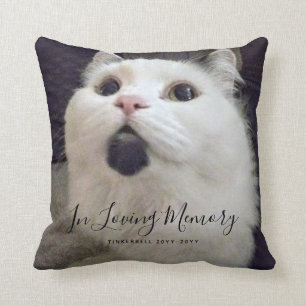In Loving Memory Cat Memorial Photo Personalized Throw Pillow