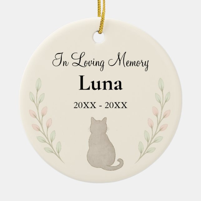 In Loving Memory Cat Ornament — Personalized (Front)