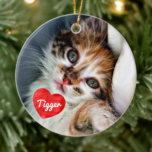 In Loving Memory - Cat Photo Pet Memorial Ceramic Ornament