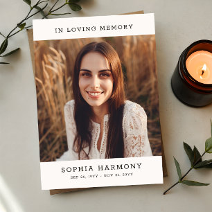 In Loving Memory Celebration of Life Photo Funeral Invitation