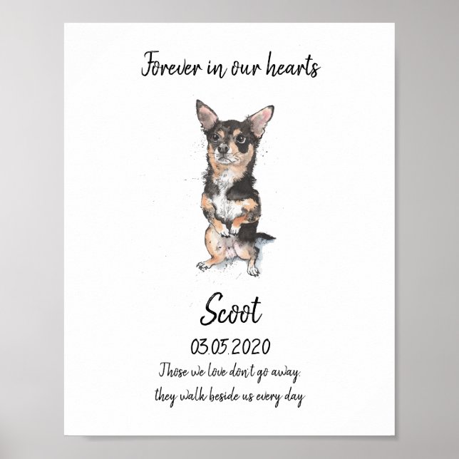 In loving memory chihuahua memorial pet, dog print (Front)