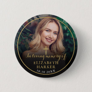 In Loving Memory Christian Funeral Photo 2 Inch Round Button