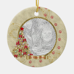 In Loving Memory Christmas Pawprint Photo Ornament