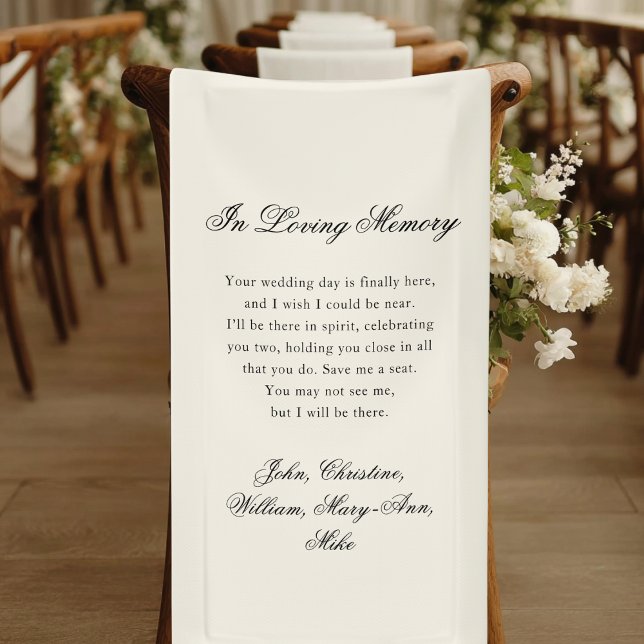 "In Loving Memory" Classic Wedding Memorial beige Banner ("In Loving Memory" Classic Wedding Memorial Beige Banner)