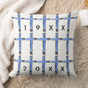 In Loving Memory Cross Blue Sympathy Pillow