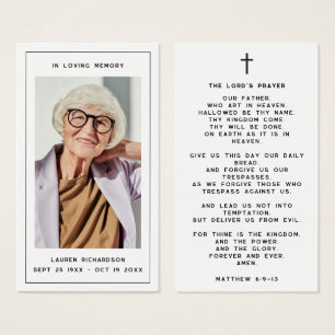 In Loving Memory Cross Memorial Photo Prayer