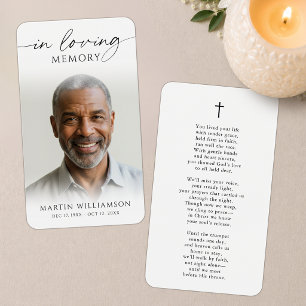In Loving Memory Cross Photo Poem Prayer Card