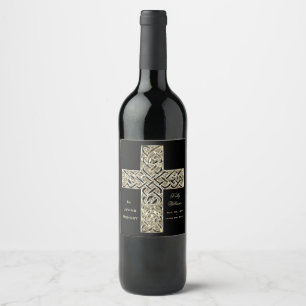 In Loving Memory Cross Wine Label