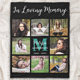 In Loving Memory Custom 8 Picture Memorial Fleece Blanket