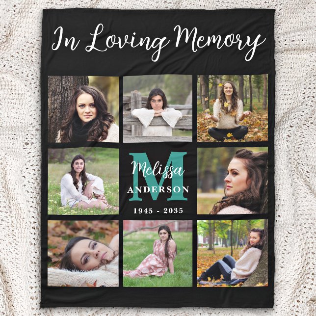 In Loving Memory Custom 8 Picture Memorial Fleece Blanket (Creator Uploaded)