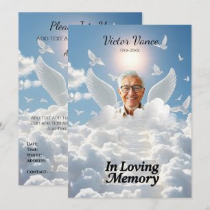 In Loving Memory,Custom card, rip, tribute, Invitation