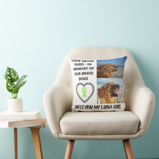 In Loving Memory - Custom Dog Tribute Throw Pillow