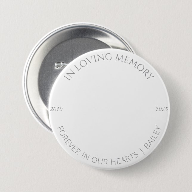 In Loving Memory Custom Pet Photo & Name Badge (Devant & derrière)