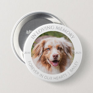 In Loving Memory Custom Pet Photo & Name Badge 3 Inch Round Button