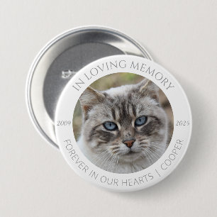 In Loving Memory Custom Pet Photo & Name Badge 3 Inch Round Button