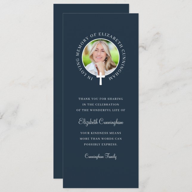 In Loving Memory | Custom Photo and Cross Invitation (Front/Back)