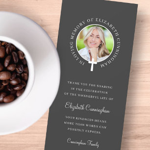 In Loving Memory   Custom Photo and Cross Invitation