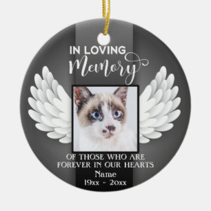 In Loving Memory Custom Photo, Cat Memorial Ceramic Ornament