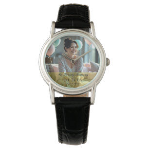In Loving Memory Custom Photo ClassicBlack Leather Watch