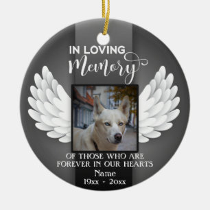 In Loving Memory Custom Photo, Dog Memorial Ceramic Ornament