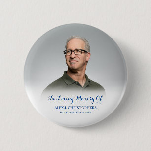 In Loving Memory Custom Photo Funeral Memorial 2 Inch Round Button