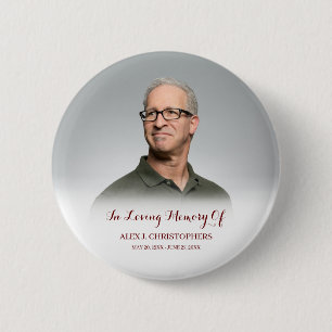 In Loving Memory Custom Photo Funeral Memorial 2 Inch Round Button