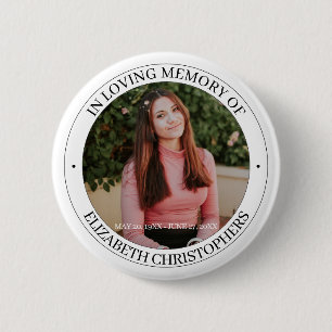 In Loving Memory Custom Photo Funeral Memorial 2 Inch Round Button