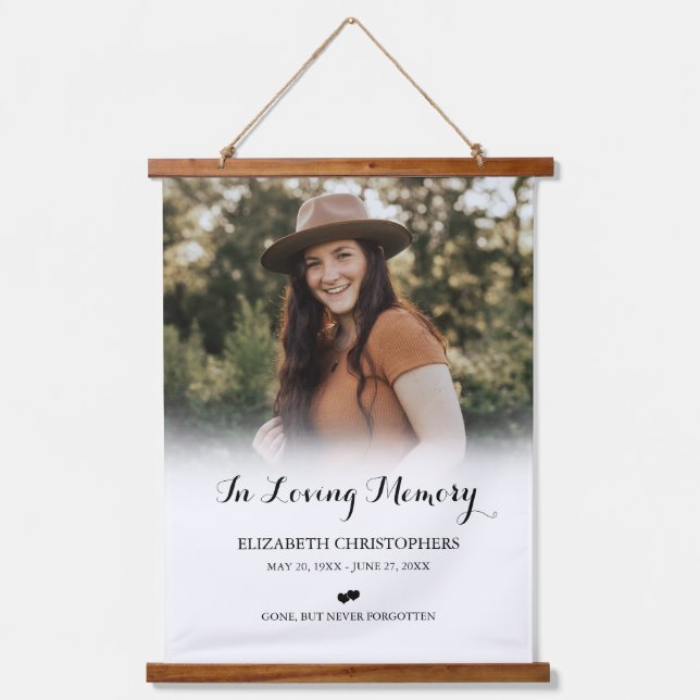 In Loving Memory Custom Photo Funeral Memorial Hanging Tapestry (Front)
