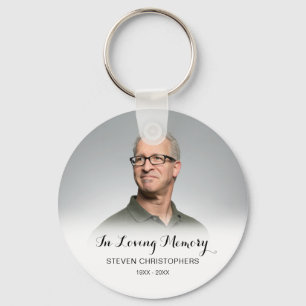 In Loving Memory Custom Photo Funeral Memorial Keychain