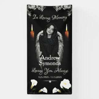 In Loving Memory Custom Photo Grave Cover Blanket  Banner