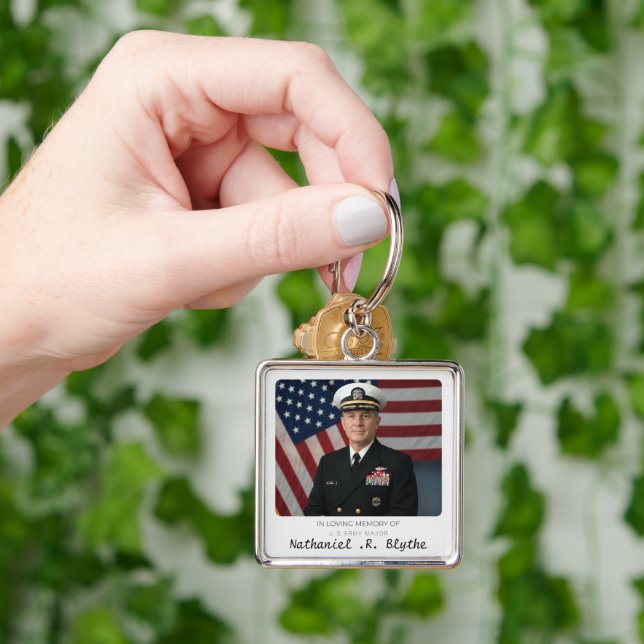 In Loving Memory Custom Photo Memorial Keepsake Keychain (Hand)